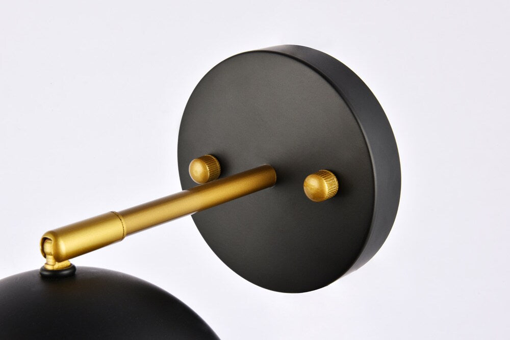 Elegant Furniture & Lighting - Othello 1 light black and brass wall sconce - LD2355BKR veiw 7
