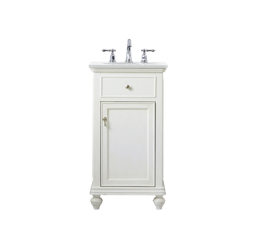 Elegant Furniture & Lighting - Otto 19 inch Single Bathroom vanity in antique white with ivory white engineered marble - VF12319AW-VW veiw 1