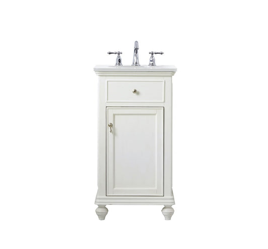 Elegant Furniture & Lighting - Otto 19 inch Single Bathroom vanity in antique white with ivory white engineered marble - VF12319AW-VW veiw 1