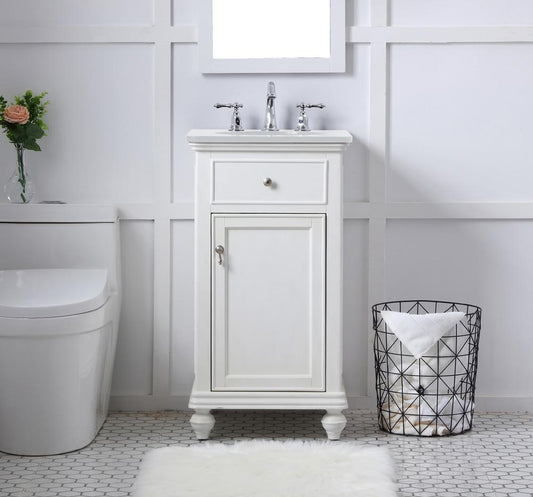 Elegant Furniture & Lighting - Otto 19 inch Single Bathroom vanity in antique white with ivory white engineered marble - VF12319AW-VW veiw 2