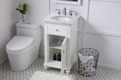 Elegant Furniture & Lighting - Otto 19 inch Single Bathroom vanity in antique white with ivory white engineered marble - VF12319AW-VW veiw 4