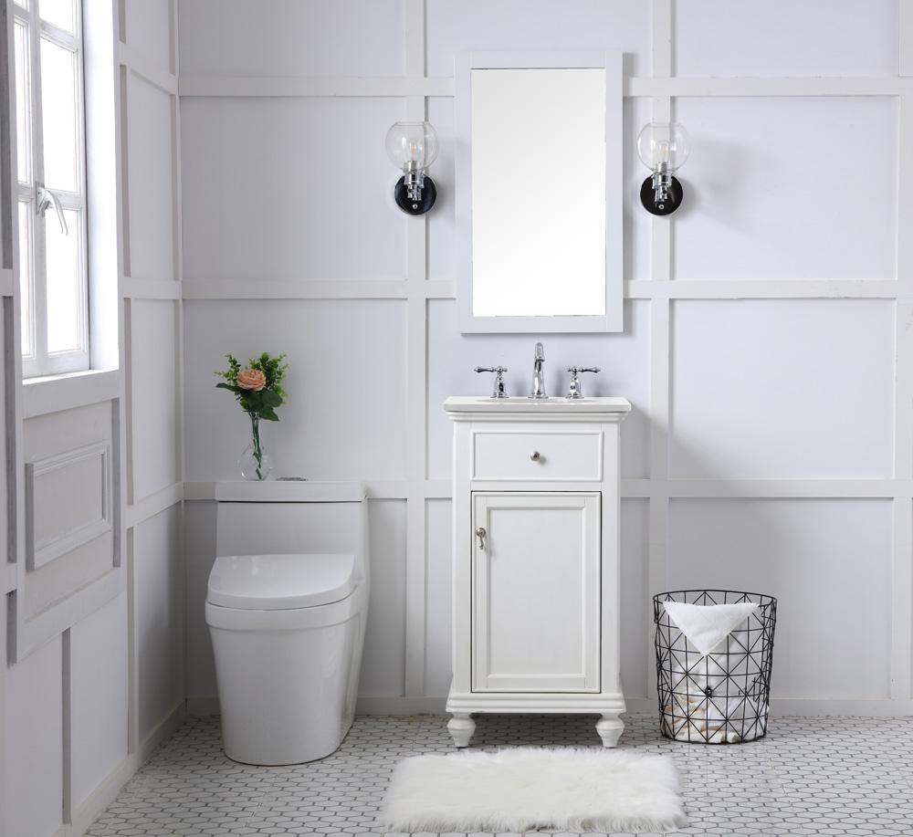 Elegant Furniture & Lighting - Otto 19 inch Single Bathroom vanity in antique white with ivory white engineered marble - VF12319AW-VW veiw 8