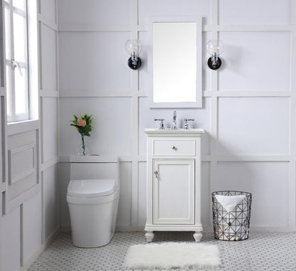 Elegant Furniture & Lighting - Otto 19 inch Single Bathroom vanity in antique white with ivory white engineered marble - VF12319AW-VW veiw 8