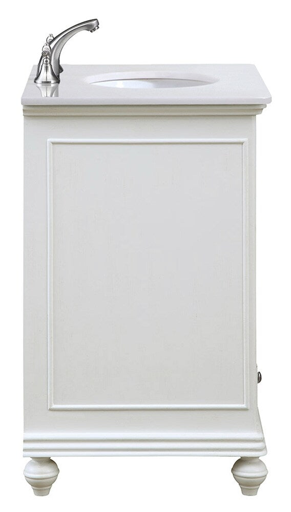 Elegant Furniture & Lighting - Otto 30 inch Single Bathroom vanity in Antique White with ivory white engineered marble - VF-1023-VW veiw 4