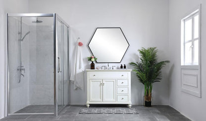 Elegant Furniture & Lighting - Otto 42 inch Single Bathroom vanity in antique white with ivory white engineered marble - VF12342AW-VW veiw 8