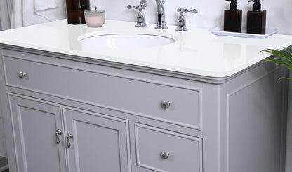 Elegant Furniture & Lighting - Otto 42 inch Single Bathroom vanity in light grey with ivory white engineered marble - VF12342GR-VW veiw 6