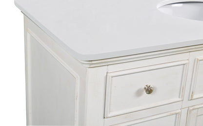 Elegant Furniture & Lighting - Otto 48 inch Single Bathroom vanity in Antique White with ivory white engineered marble - VF12348AW-VW veiw 5