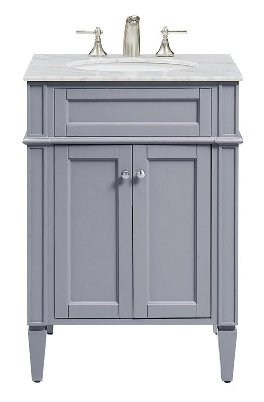 Elegant Furniture & Lighting - Park Ave 24 In. Single Bathroom Vanity Set In Grey - VF-1027 veiw 1