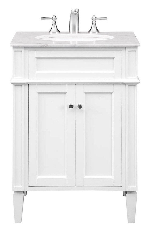 Elegant Furniture & Lighting - Park Ave 24 In. Single Bathroom Vanity Set In White - VF-1026 veiw 1