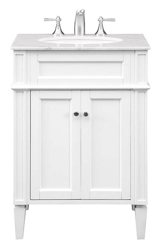 Elegant Furniture & Lighting - Park Ave 24 In. Single Bathroom Vanity Set In White - VF-1026 veiw 1