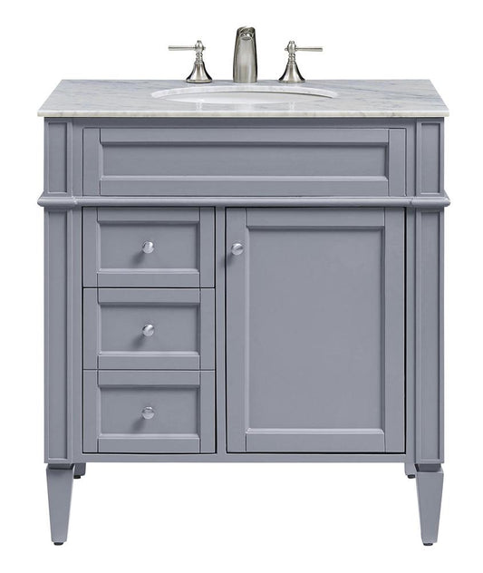 Elegant Furniture & Lighting - Park Ave 32 In. Single Bathroom Vanity Set In Grey - VF-1025 veiw 1