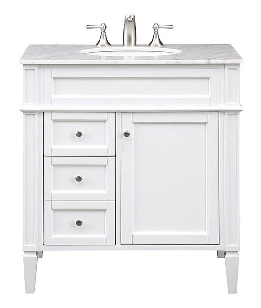 Elegant Furniture & Lighting - Park Ave 32 In. Single Bathroom Vanity Set In White - VF-1024 veiw 1