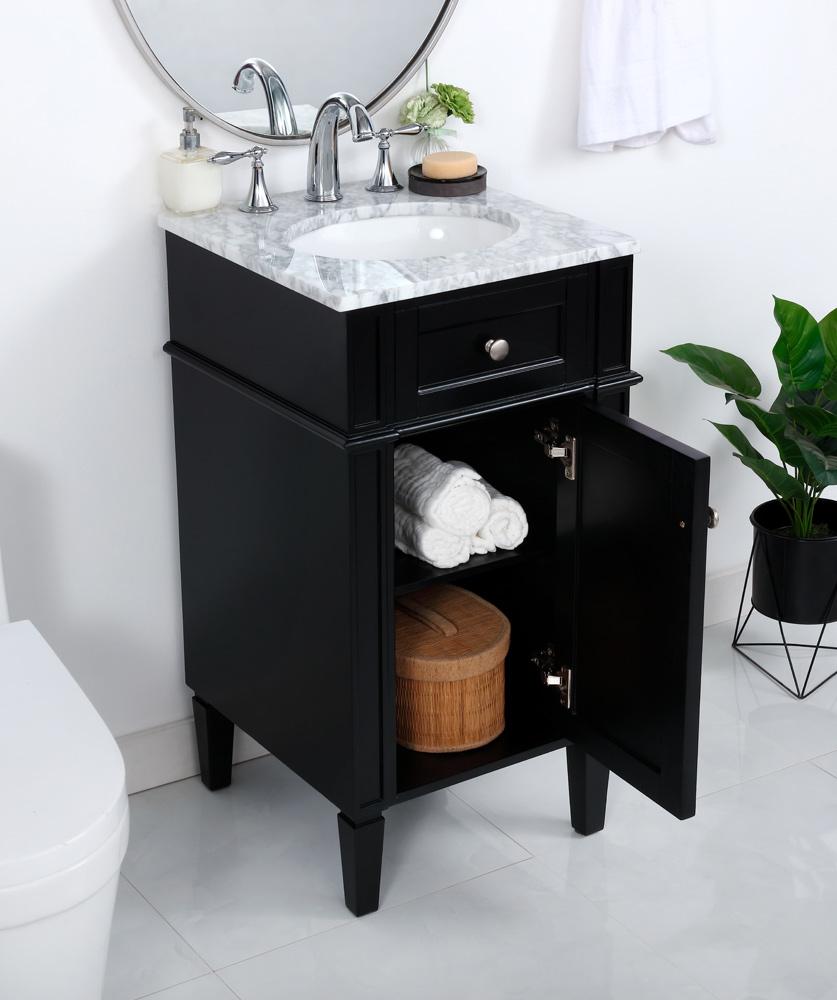 Elegant Furniture & Lighting - Park Avenue 18 inch Single bathroom vanity in Black - VF12518BK veiw 11