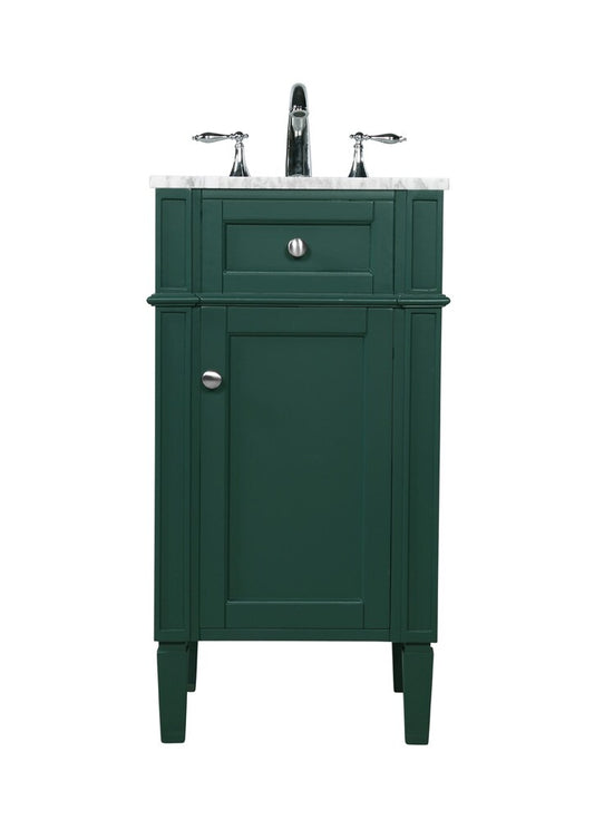 Elegant Furniture & Lighting - Park Avenue 18 inch Single bathroom vanity in green - VF12518GN veiw 1
