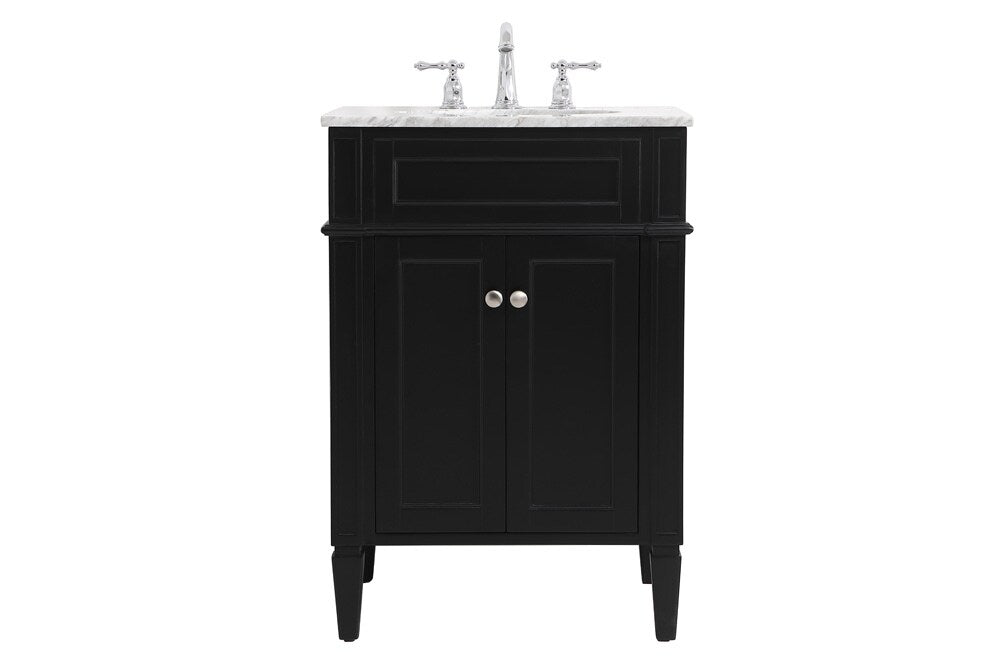 Elegant Furniture & Lighting - Park Avenue 24 inch Single bathroom vanity in Black - VF12524BK veiw 1