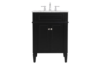 Elegant Furniture & Lighting - Park Avenue 24 inch Single bathroom vanity in Black - VF12524BK veiw 1