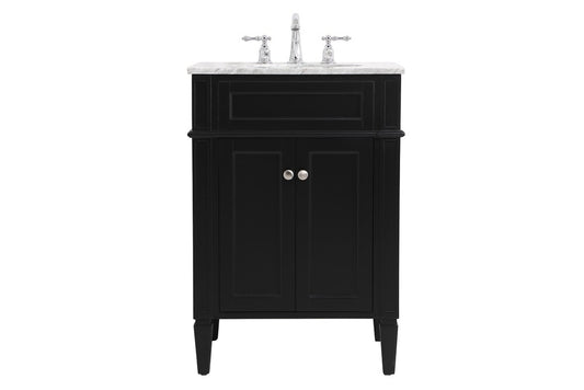 Elegant Furniture & Lighting - Park Avenue 24 inch Single bathroom vanity in Black - VF12524BK veiw 1