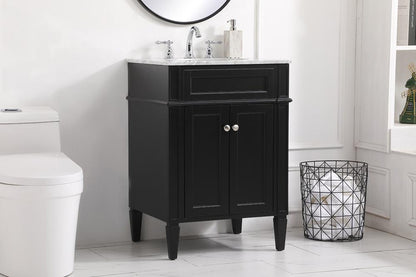 Elegant Furniture & Lighting - Park Avenue 24 inch Single bathroom vanity in Black - VF12524BK veiw 9