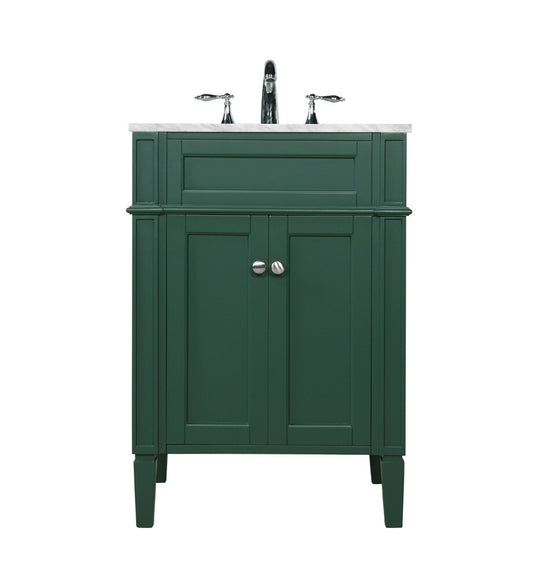 Elegant Furniture & Lighting - Park Avenue 24 inch Single bathroom vanity in green - VF12524GN veiw 1