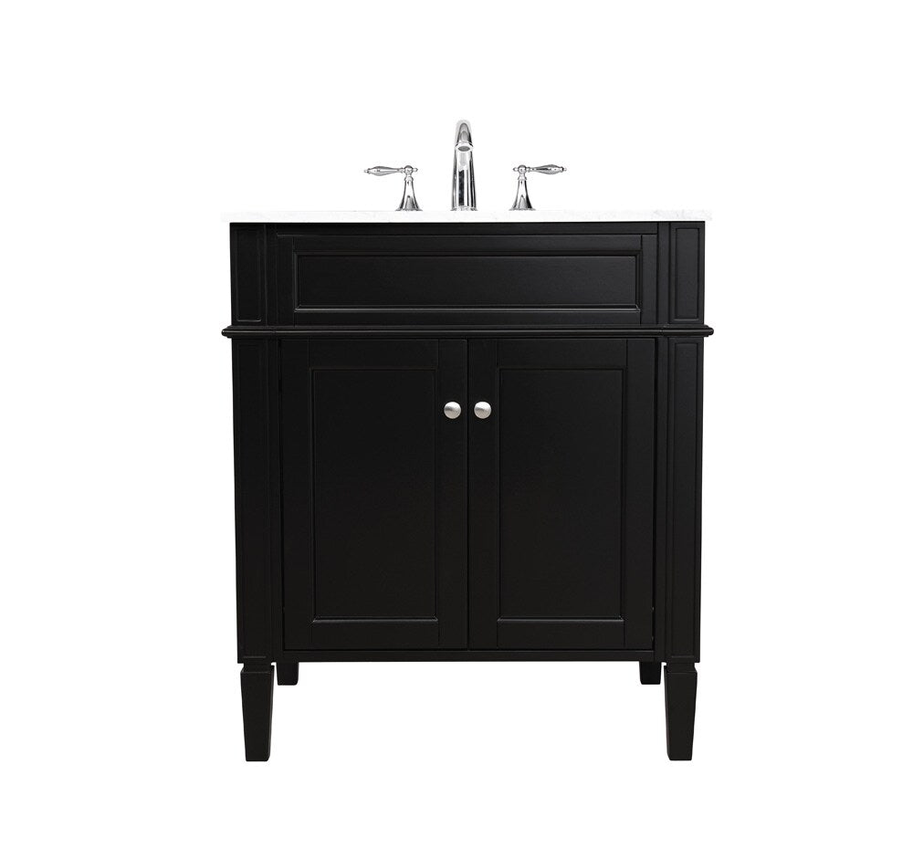Elegant Furniture & Lighting - Park Avenue 30 inch Single bathroom vanity in Black - VF12530BK veiw 1