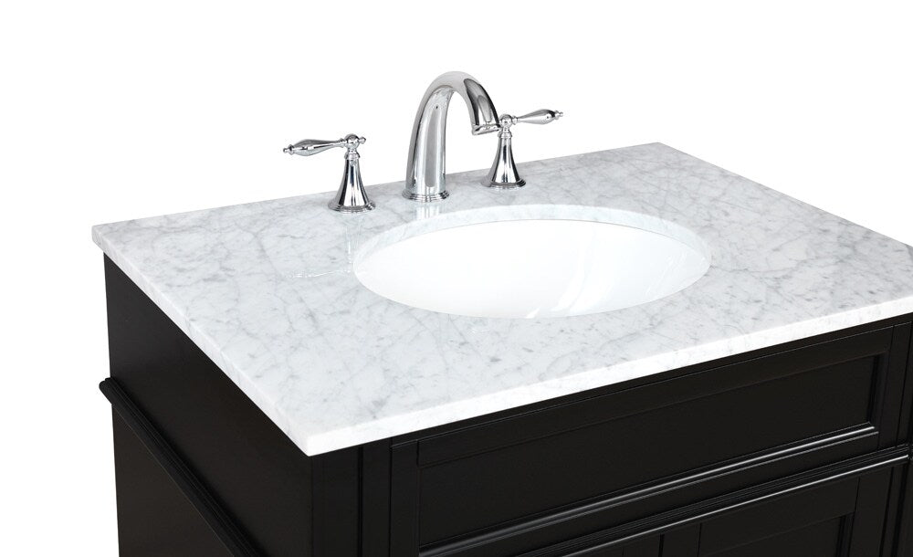 Elegant Furniture & Lighting - Park Avenue 30 inch Single bathroom vanity in Black - VF12530BK veiw 4