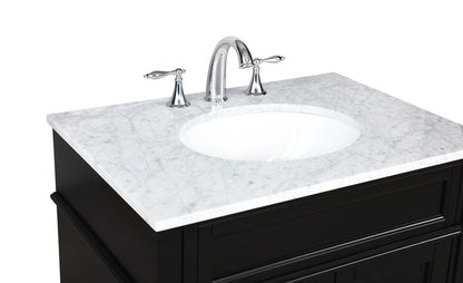 Elegant Furniture & Lighting - Park Avenue 30 inch Single bathroom vanity in Black - VF12530BK veiw 4