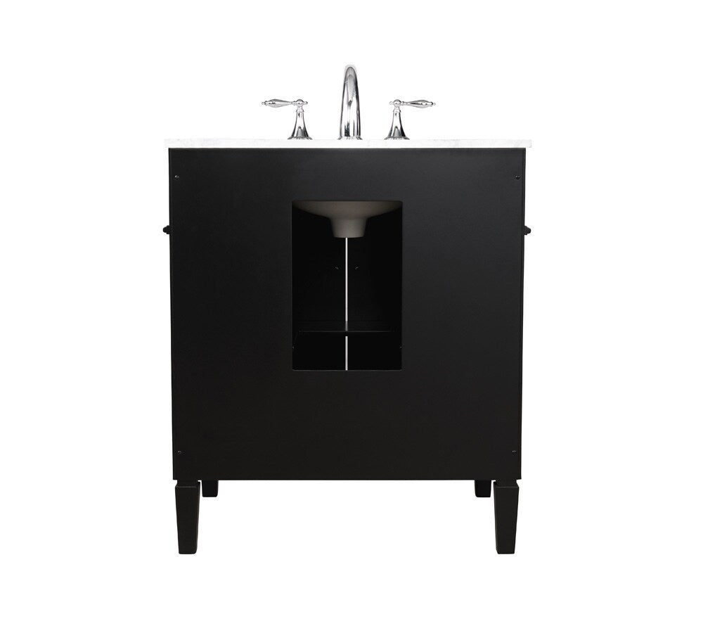 Elegant Furniture & Lighting - Park Avenue 30 inch Single bathroom vanity in Black - VF12530BK veiw 8
