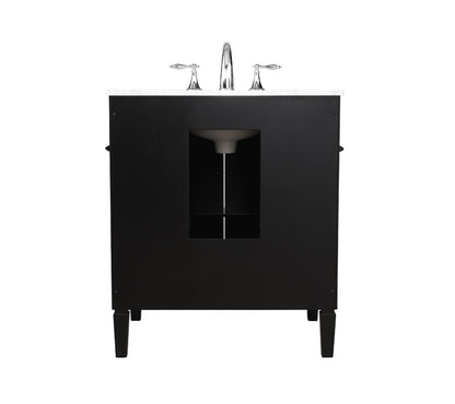 Elegant Furniture & Lighting - Park Avenue 30 inch Single bathroom vanity in Black - VF12530BK veiw 8