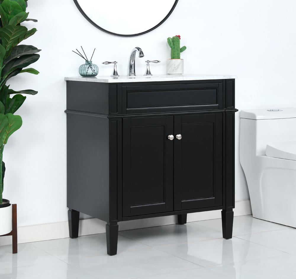Elegant Furniture & Lighting - Park Avenue 30 inch Single bathroom vanity in Black - VF12530BK veiw 9