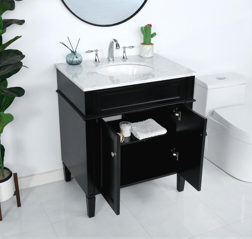 Elegant Furniture & Lighting - Park Avenue 30 inch Single bathroom vanity in Black - VF12530BK veiw 10