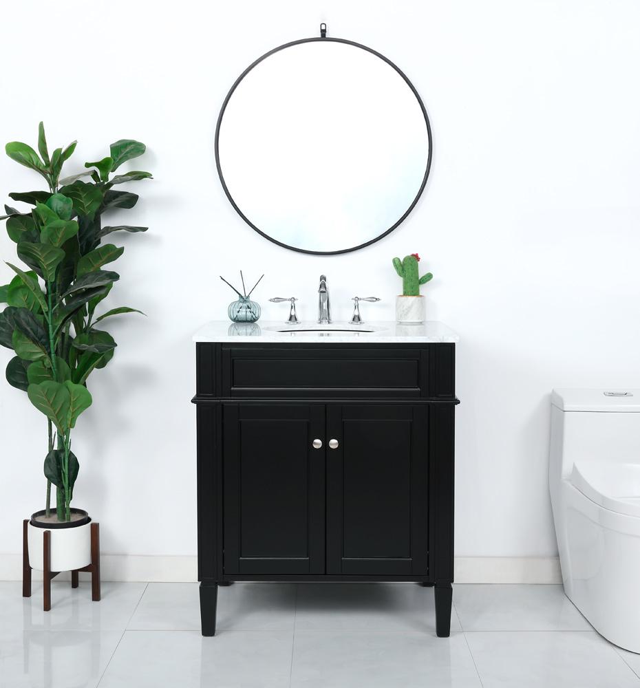 Elegant Furniture & Lighting - Park Avenue 30 inch Single bathroom vanity in Black - VF12530BK veiw 11