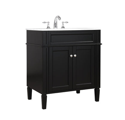 Elegant Furniture & Lighting - Park Avenue 30 inch Single bathroom vanity in Black - VF12530BK veiw 14
