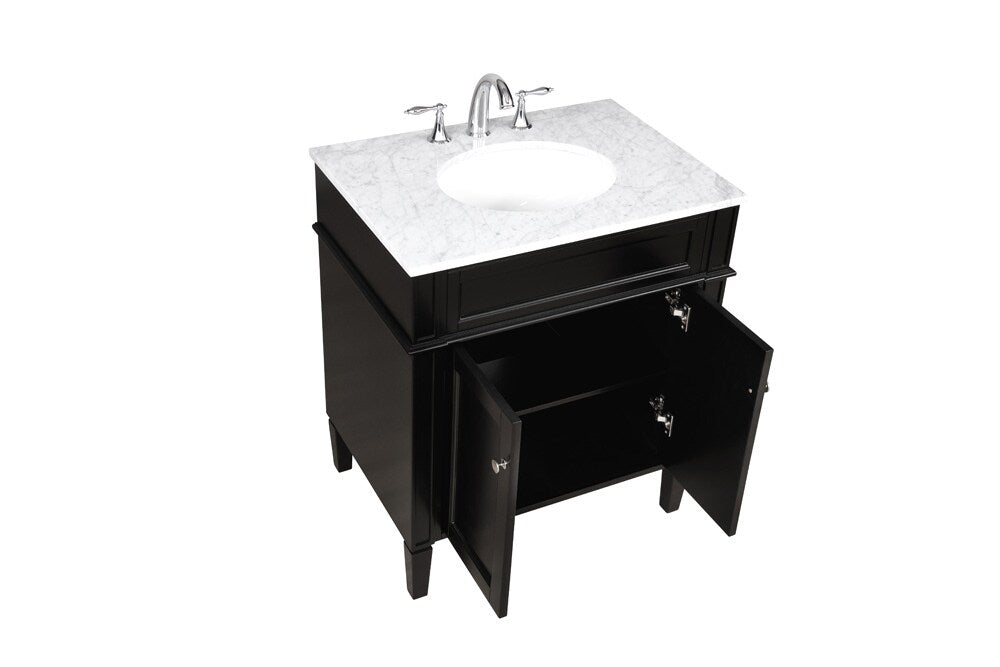 Elegant Furniture & Lighting - Park Avenue 30 inch Single bathroom vanity in Black - VF12530BK veiw 16
