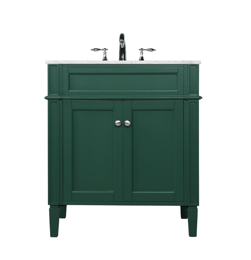 Elegant Furniture & Lighting - Park Avenue 30 inch Single bathroom vanity in green - VF12530GN veiw 1