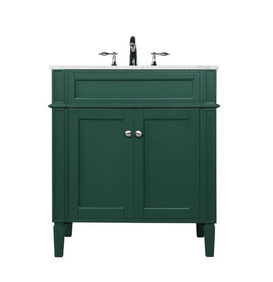 Elegant Furniture & Lighting - Park Avenue 30 inch Single bathroom vanity in green - VF12530GN veiw 1