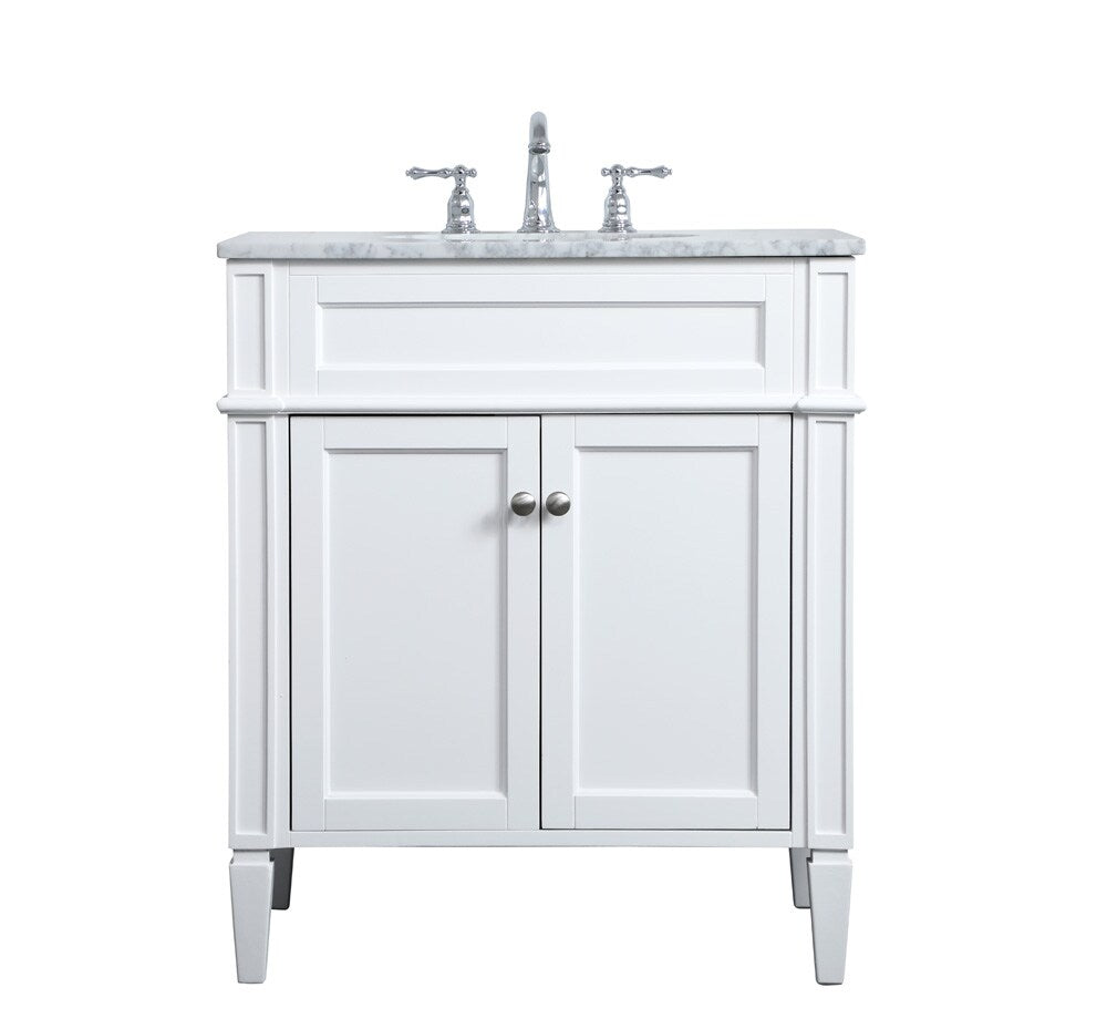 Elegant Furniture & Lighting - Park Avenue 30 inch Single bathroom vanity in White - VF12530WH veiw 1