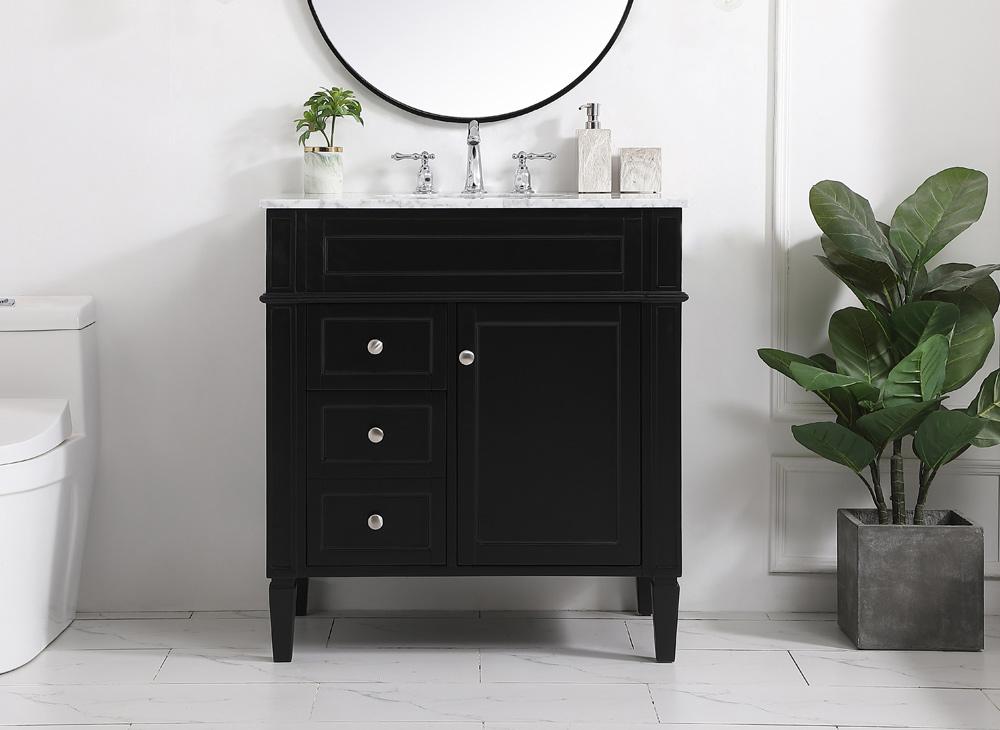 Elegant Furniture & Lighting - Park Avenue 32 inch Single bathroom vanity in Black - VF12532BK veiw 2
