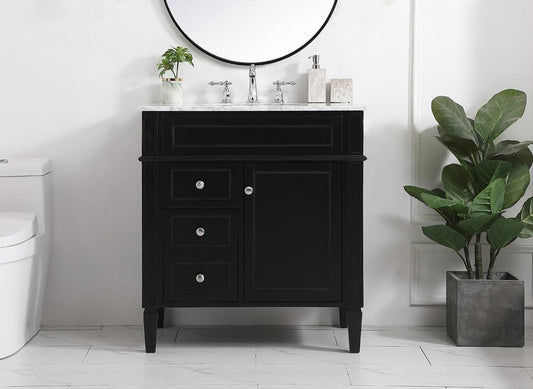 Elegant Furniture & Lighting - Park Avenue 32 inch Single bathroom vanity in Black - VF12532BK veiw 2