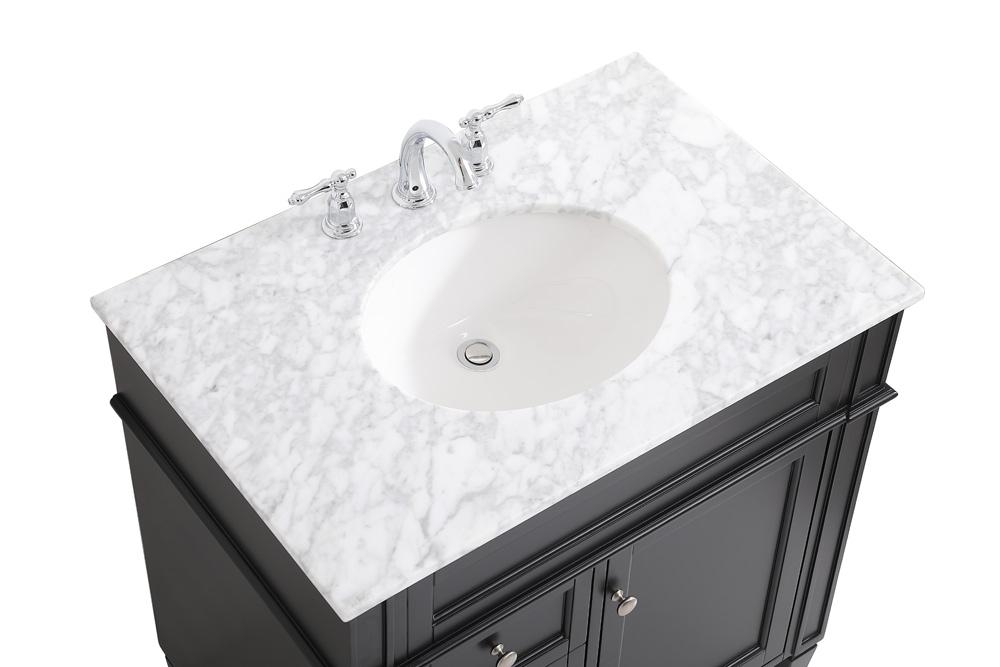Elegant Furniture & Lighting - Park Avenue 32 inch Single bathroom vanity in Black - VF12532BK veiw 3