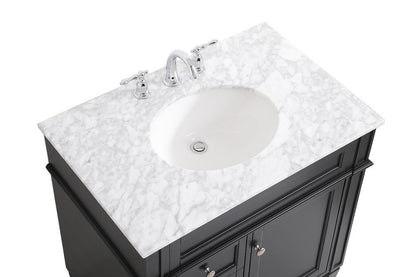 Elegant Furniture & Lighting - Park Avenue 32 inch Single bathroom vanity in Black - VF12532BK veiw 3