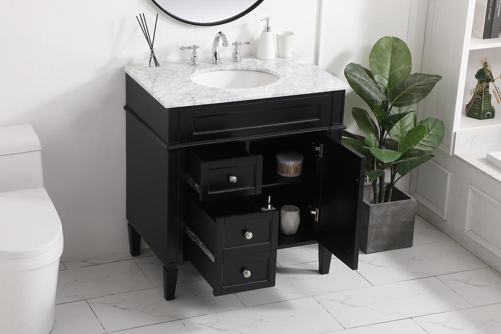 Elegant Furniture & Lighting - Park Avenue 32 inch Single bathroom vanity in Black - VF12532BK veiw 10