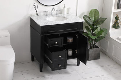 Elegant Furniture & Lighting - Park Avenue 32 inch Single bathroom vanity in Black - VF12532BK veiw 10