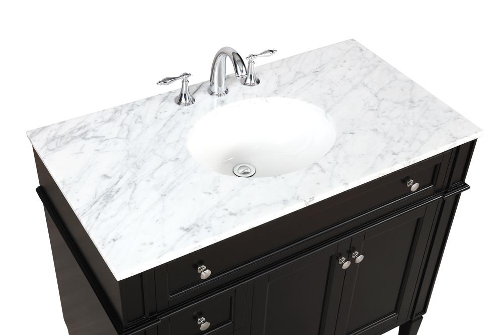 Elegant Furniture & Lighting - Park Avenue 40 inch Single bathroom vanity in Black - VF12540BK veiw 3