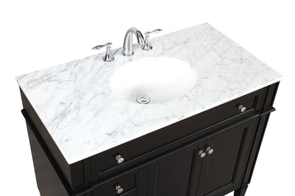 Elegant Furniture & Lighting - Park Avenue 40 inch Single bathroom vanity in Black - VF12540BK veiw 3