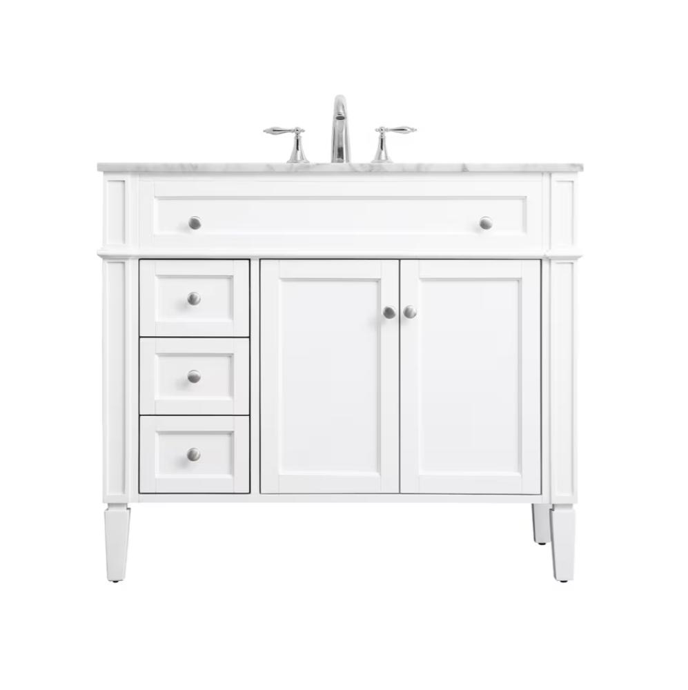 Elegant Furniture & Lighting - Park Avenue 40 In. Single Bathroom Vanity Set In White - VF12540WH veiw 1