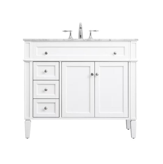Elegant Furniture & Lighting - Park Avenue 40 In. Single Bathroom Vanity Set In White - VF12540WH veiw 1