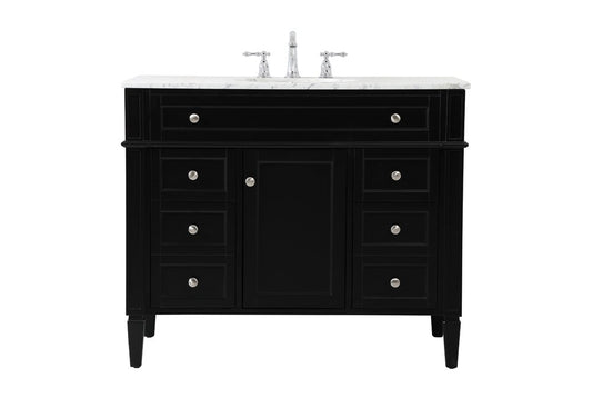 Elegant Furniture & Lighting - Park Avenue 42 inch Single bathroom vanity in black - VF12542BK veiw 1
