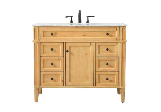 Elegant Furniture & Lighting - Park Avenue 42 inch Single bathroom vanity in natural wood - VF12542NW veiw 1