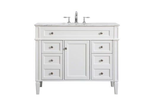Elegant Furniture & Lighting - Park Avenue 42 inch Single bathroom vanity in white - VF12542WH veiw 1