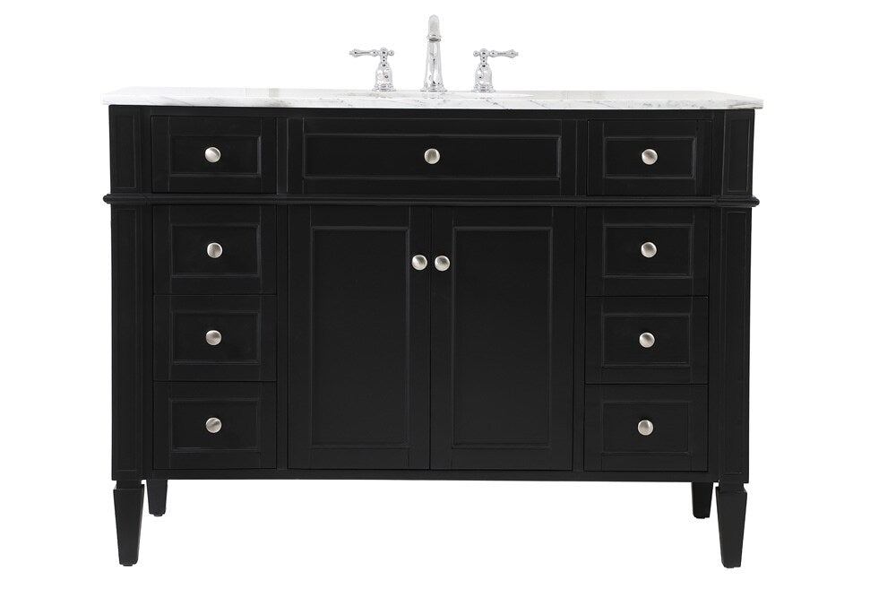 Elegant Furniture & Lighting - Park Avenue 48 inch Single bathroom vanity in Black - VF12548BK veiw 1